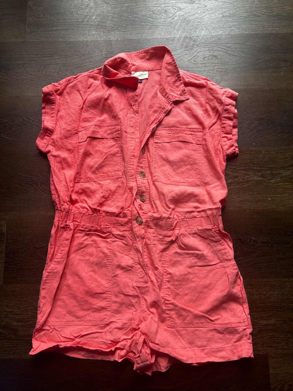 Universal Thread Pink Button-Front Linen Top